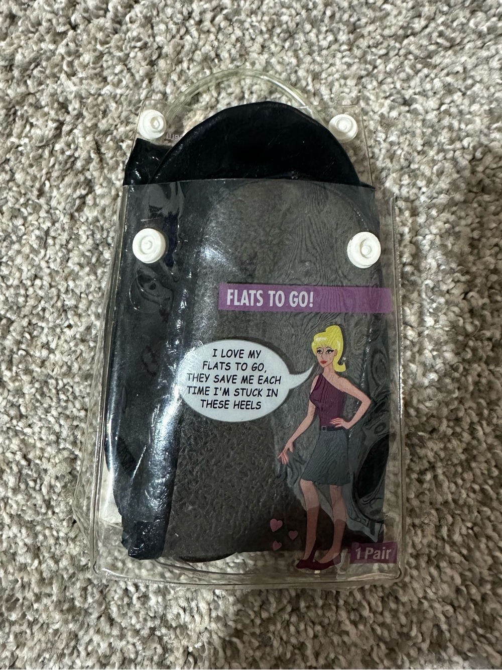 Kushyfoot Flats To Go - Black size 9/10